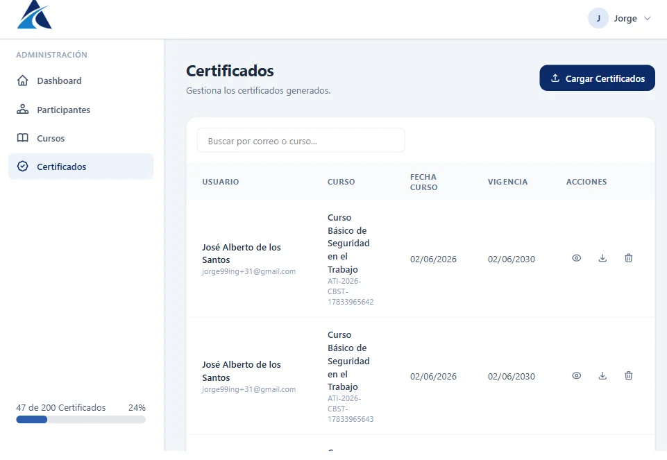 imagen de certificados